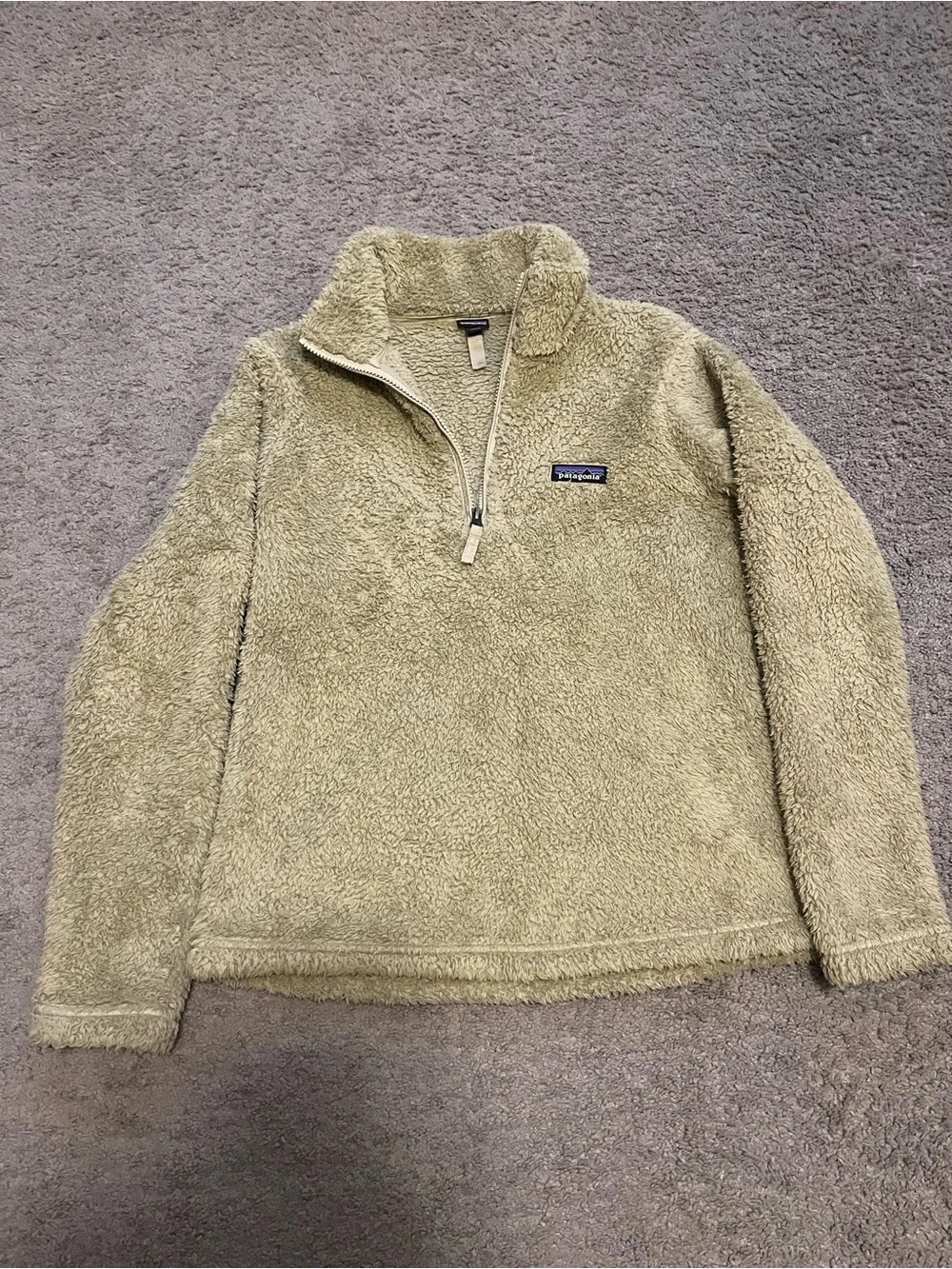 Women’s Patagonia Los Gatos 1/4 Zip Khaki Fleece Jacket Size Small